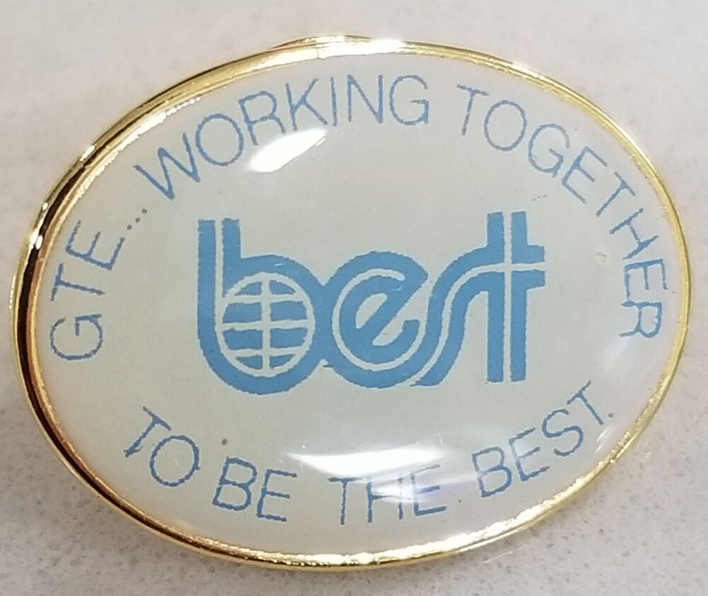 GTE Lapel Pin • “Working Together to Be the Best” • Gold Tone • 3/4" Vintage